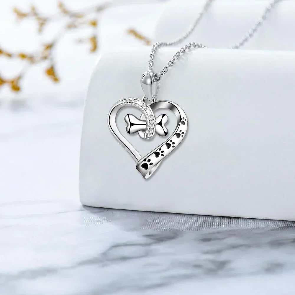 Set di Gioielli in 2 Pezzi con Charms a Forma di Zampa, Cuore e Osso, immagine 4 - Emma e Gemma