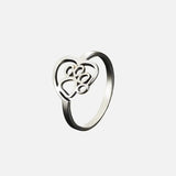 Anello in Acciaio Inossidabile con Zampe e Cuore – Gioielli per Amanti degli Animali, immagine 2 - Emma e Gemma