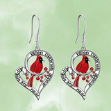 Orecchini Memoriali Cardinali – “Quando i Cardinali Appaiono, gli Angeli Sono Vicini” Design a Goccia a Cuore - Emma e Gemma