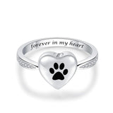 Anello Urna a Stampa di Zampa a Cuore – Gioielli di Cremazione in Memoria dell'Animale, immagine 6 - Emma e Gemma