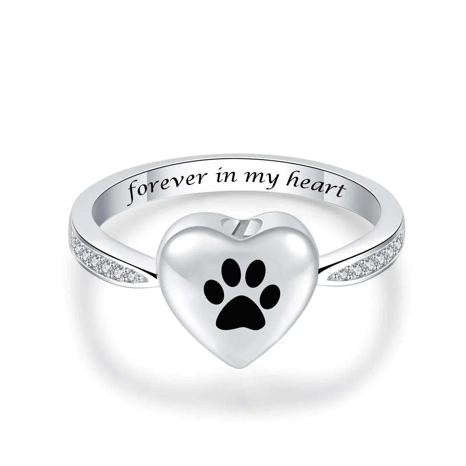 Anello Urna a Stampa di Zampa a Cuore – Gioielli di Cremazione in Memoria dell'Animale, immagine 6 - Emma e Gemma