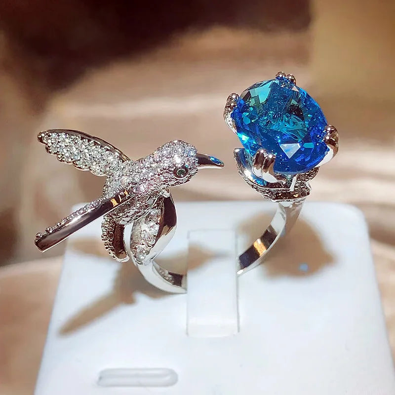 Anello Regolabile in Gemma Colibrì – Zircone, Placcato Oro 14K, immagine 7 - Emma e Gemma