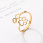 Anello Infinito Regolabile con Zampa – Acciaio Inossidabile, immagine 8 - Emma e Gemma