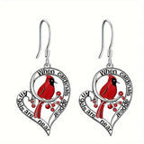 Orecchini Memoriali Cardinali – “Quando i Cardinali Appaiono, gli Angeli Sono Vicini” Design a Goccia a Cuore, immagine 3 - Emma e Gemma