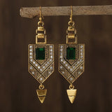 Orecchini Geometrici Vintage Oro e Verde - Emma e Gemma