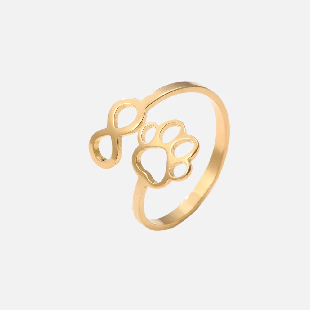 Anello Infinito Regolabile con Zampa – Acciaio Inossidabile - Emma e Gemma