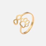Anello Infinito Regolabile con Zampa – Acciaio Inossidabile - Emma e Gemma