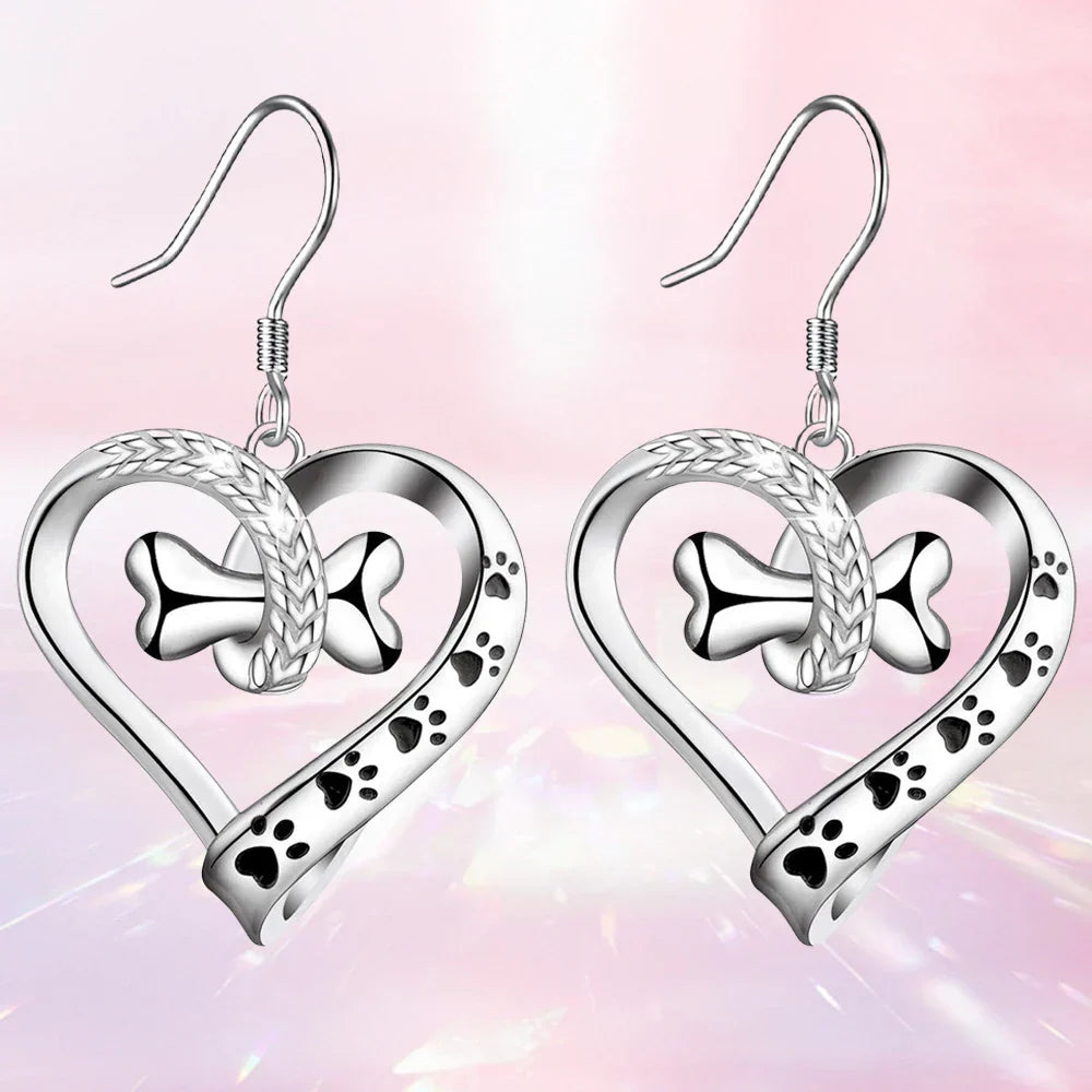 Set di Gioielli in 2 Pezzi con Charms a Forma di Zampa, Cuore e Osso, immagine 2 - Emma e Gemma