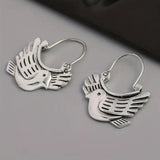 Orecchini Pendenti Ispirati agli Uccelli Boho – Colore Argento, immagine 3 - Emma e Gemma