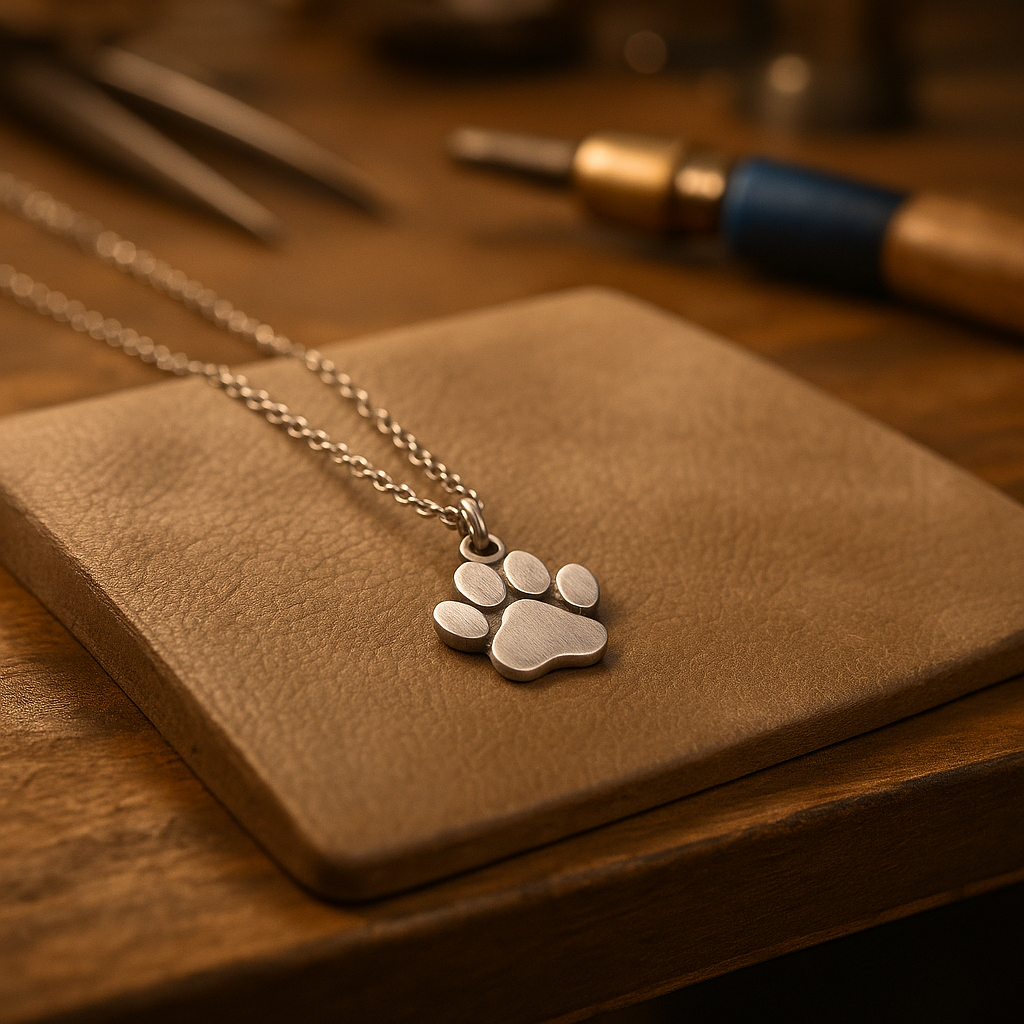 Collana Elegante con Zampa d'Argento – Acciaio Inossidabile - Emma e Gemma