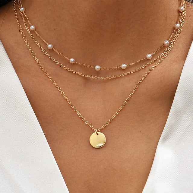 Collana Placcata in Oro con Perle in Oro - Emma e Gemma