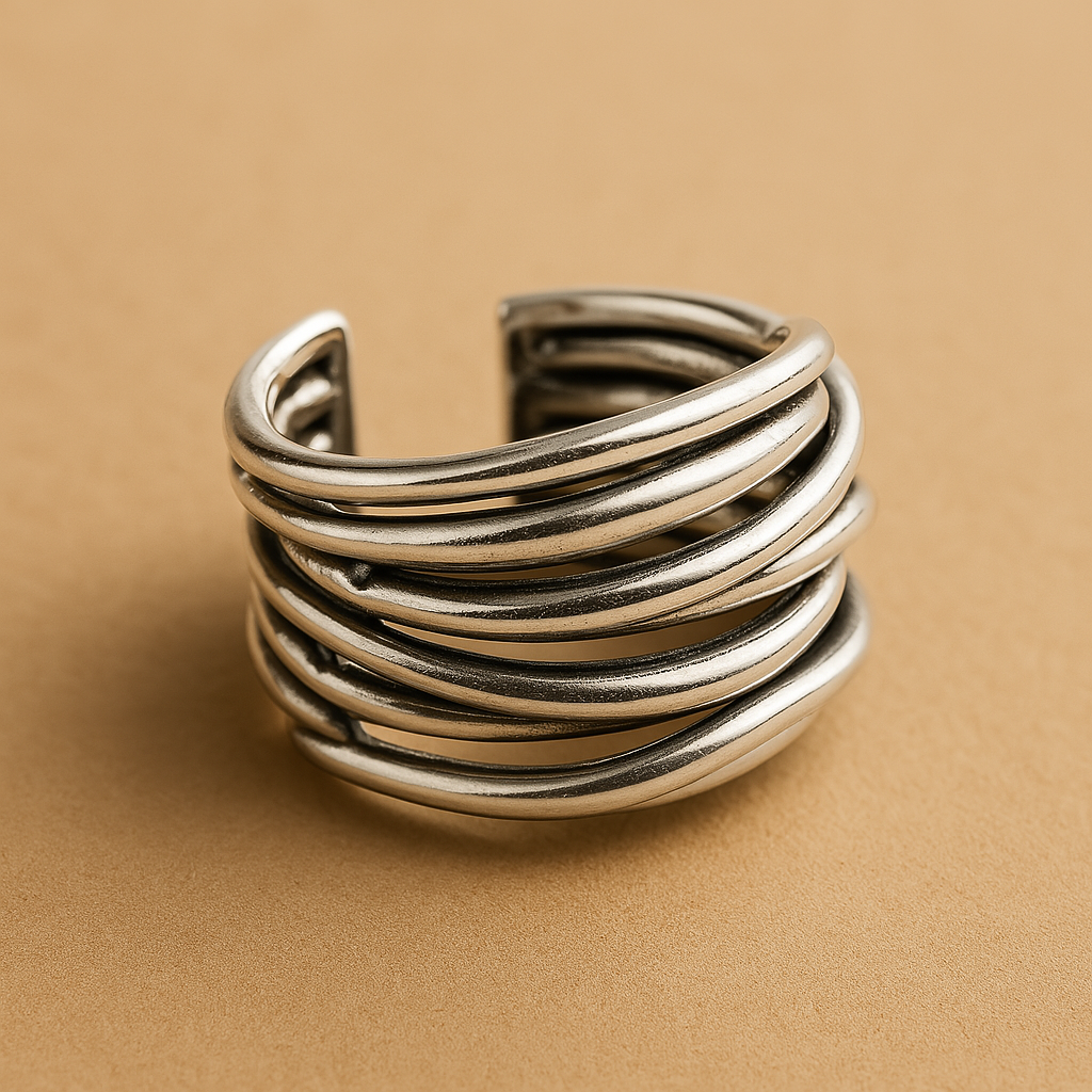 Anello a strati regolabile in argento sterling 925, immagine 6 - Emma e Gemma