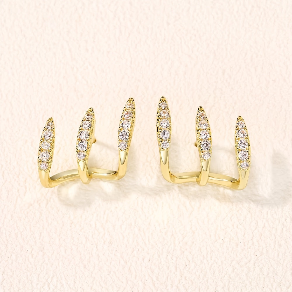Orecchini Eleganti con Strass a Tre Artigli, immagine 11 - Emma e Gemma