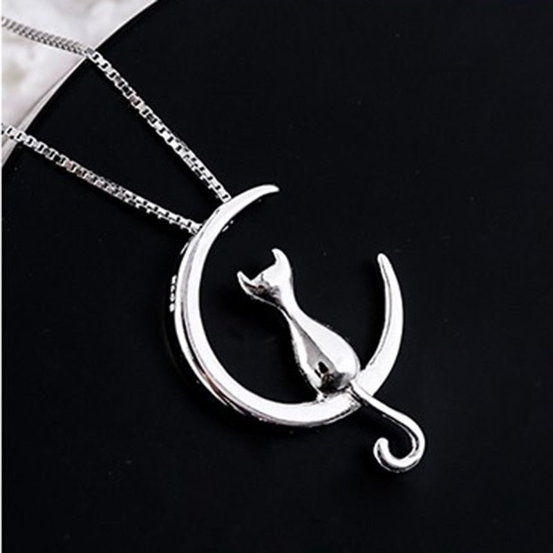 Collana elegante con gatto e luna crescente, immagine 6 - Emma e Gemma