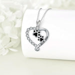 Collana con Pendente a Forma di Cuore e Zampa - Emma e Gemma