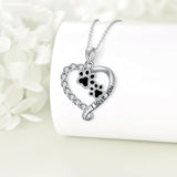 Collana con Pendente a Forma di Cuore e Zampa - Emma e Gemma