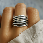 Anello a strati regolabile in argento sterling 925, immagine 7 - Emma e Gemma