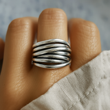 Anello a strati regolabile in argento sterling 925, immagine 7 - Emma e Gemma