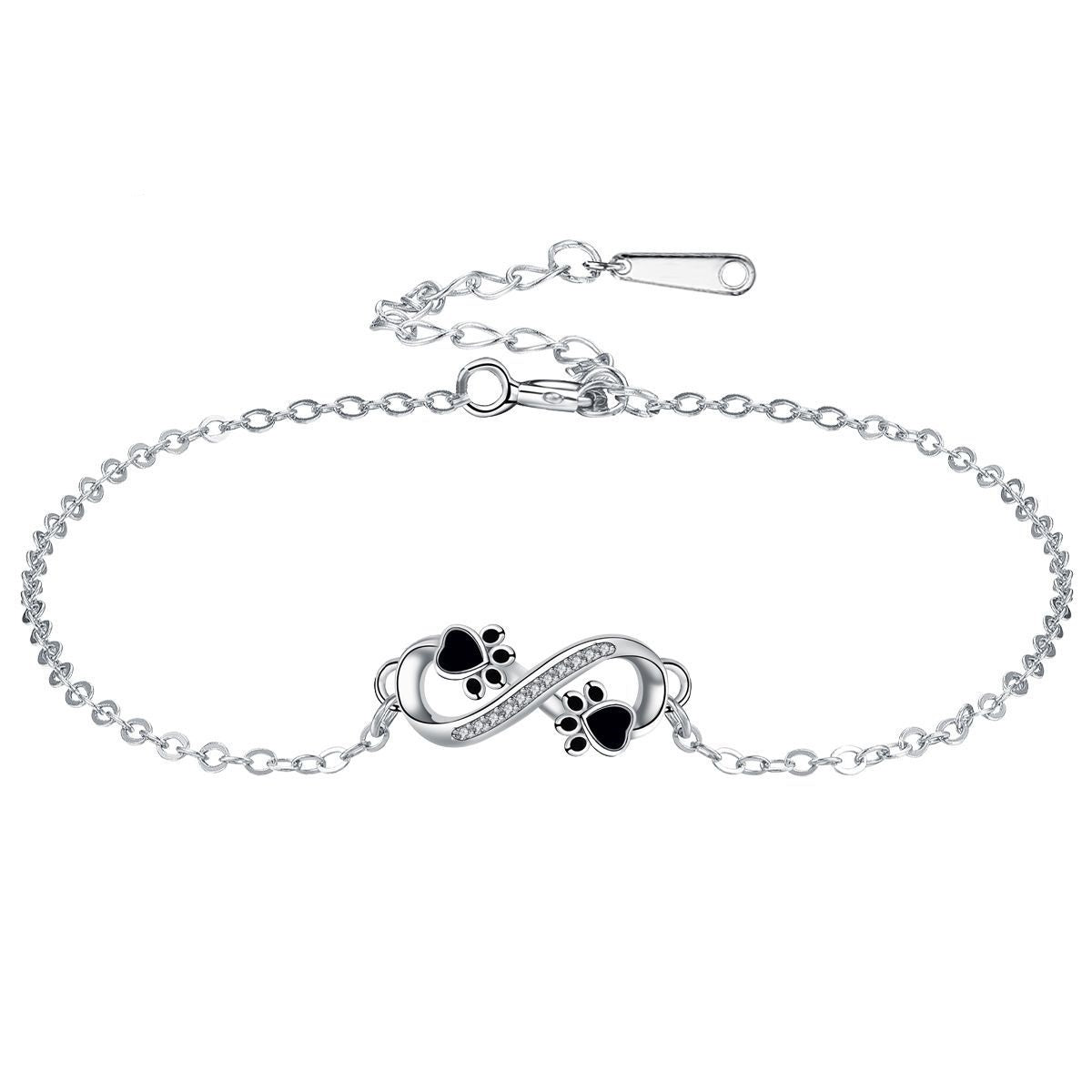 Bracciale con Ciondolo Simbolo Infinito e Impronta di Animale Domestico con Zirconia, immagine 4 - Emma e Gemma