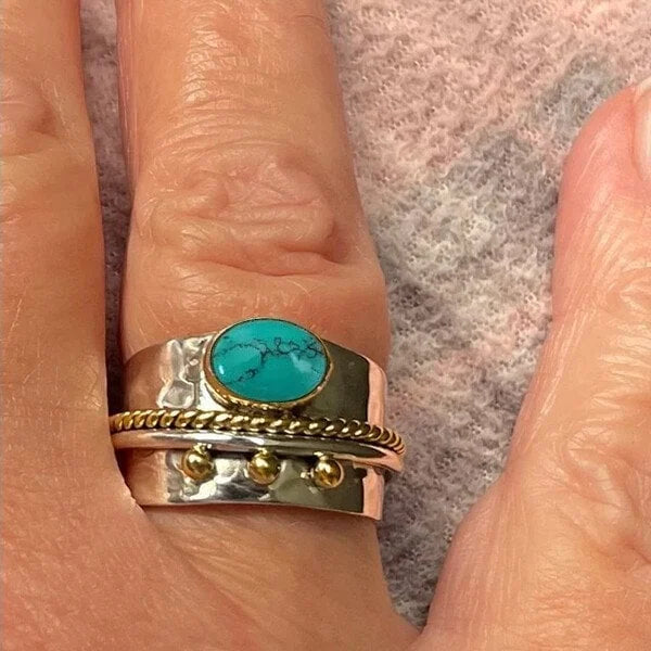 Anello a Banda Larga Turchese, immagine 3 - Emma e Gemma