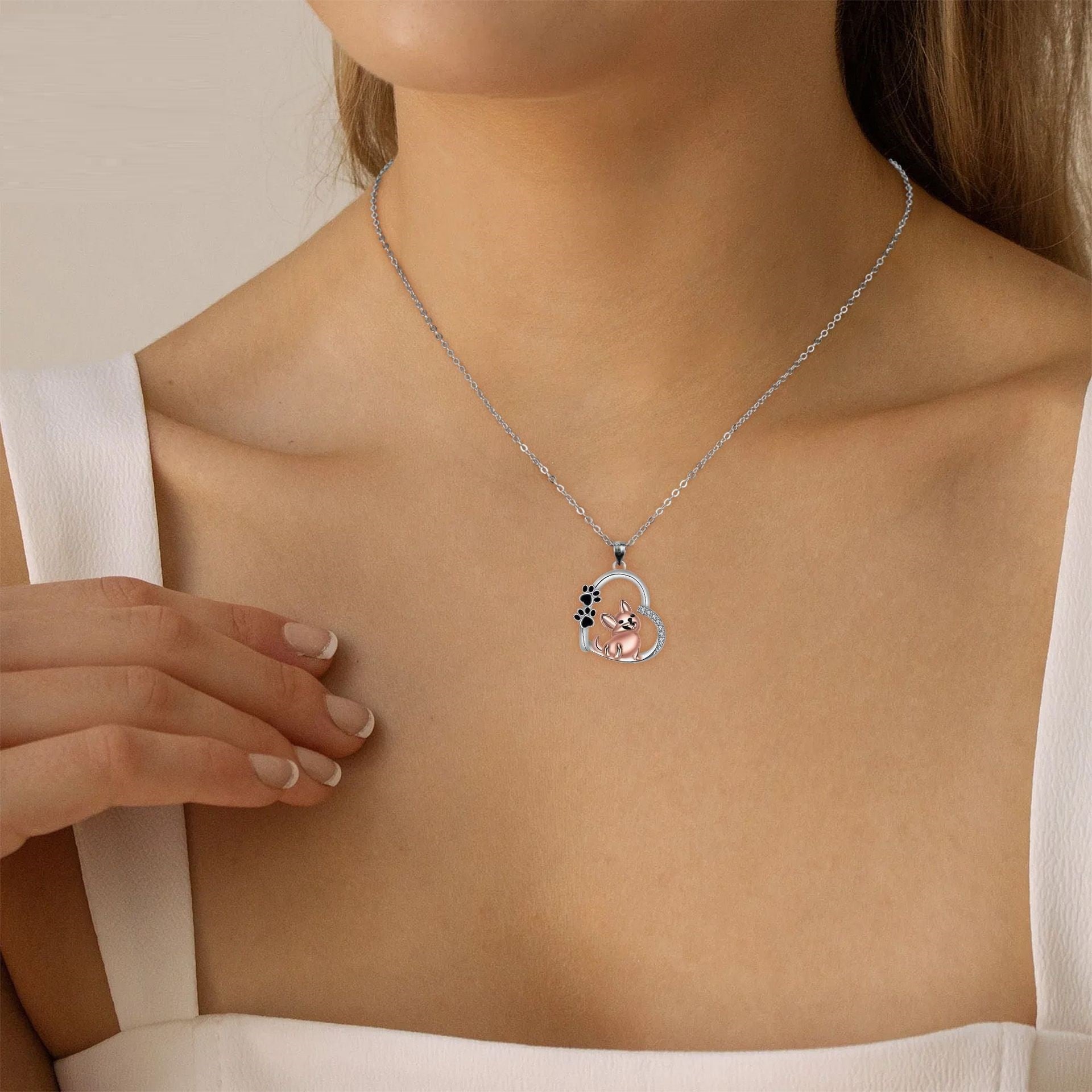 Collana con Pendente a Forma di Cuore per Cani, immagine 4 - Emma e Gemma