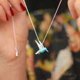 Collana con Pendente Colibrì in Argento Sterling e Smalto - Emma e Gemma