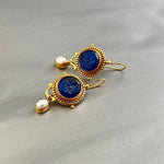 Orecchini Vintage Blu Perla Oro - Emma e Gemma