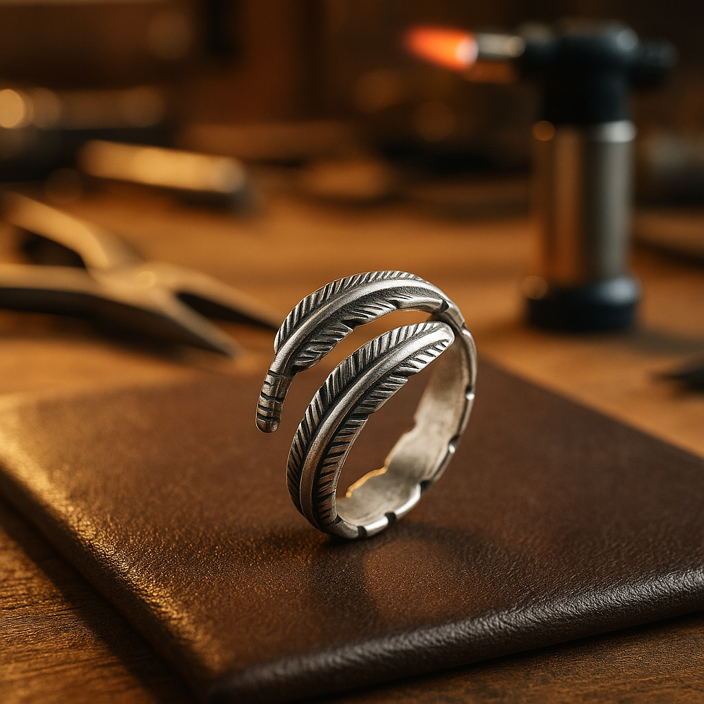 Piuma di un Angelo - Anello Memoriale Regolabile - Emma e Gemma