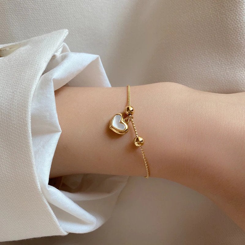 Bracciale Amore con Opale Bianco in Oro - Emma e Gemma
