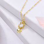 Collana di gatto placcata in oro con zirconia, immagine 6 - Emma e Gemma