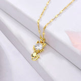 Collana di gatto placcata in oro con zirconia, immagine 6 - Emma e Gemma