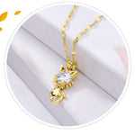 Collana di gatto placcata in oro con zirconia, immagine 5 - Emma e Gemma