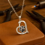 Collana a forma di cuore con impronta di zampa di cane in zirconia - Emma e Gemma
