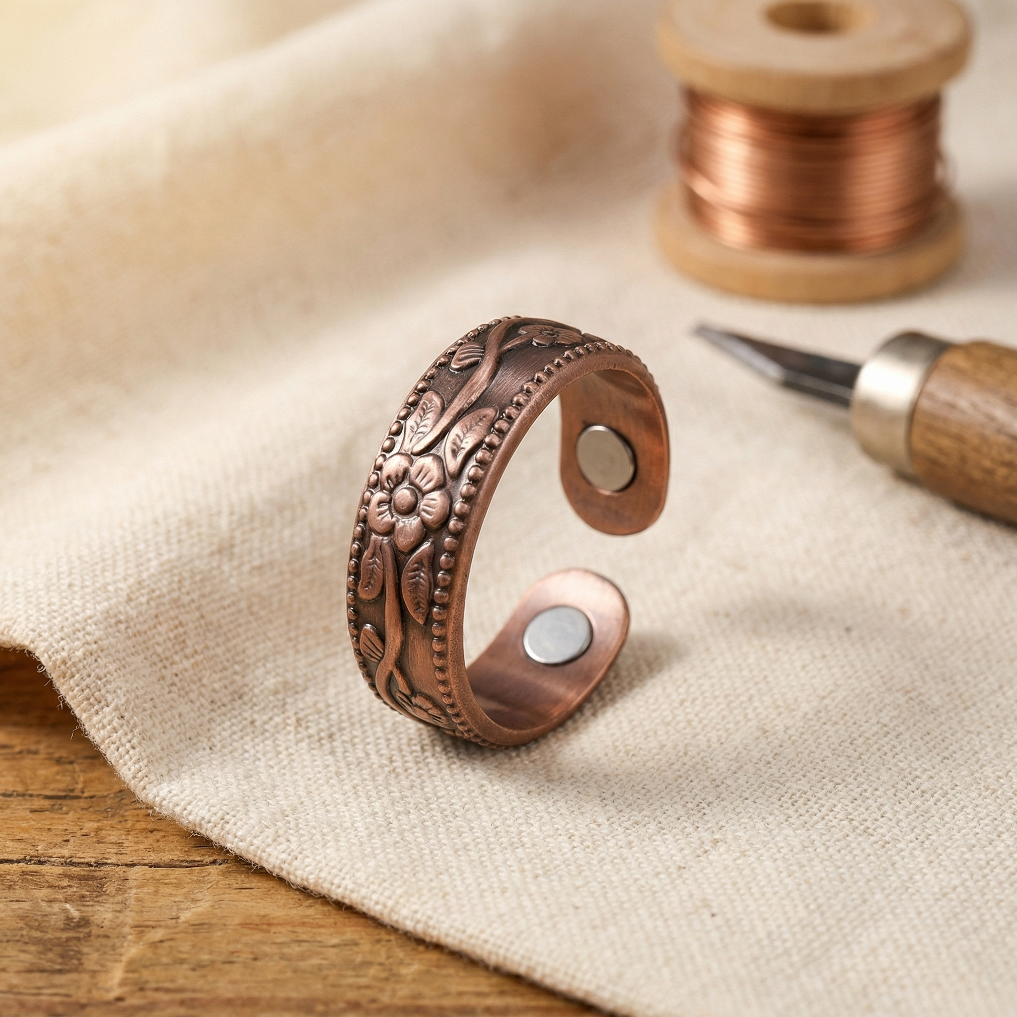 Anello in Rame a Petali - Kaja i Maja