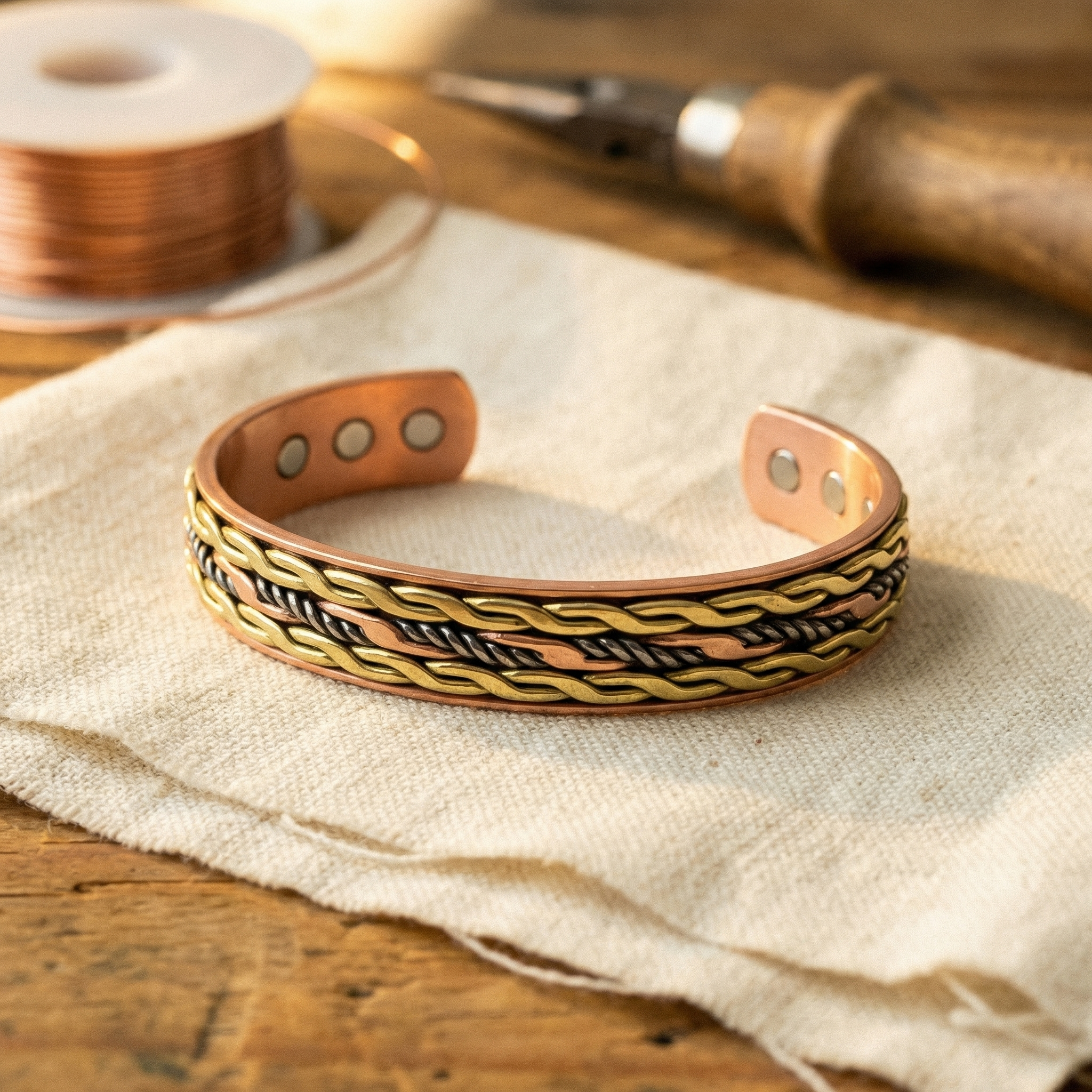 Bracciale in Rame Intrecciato - Emma e Gemma