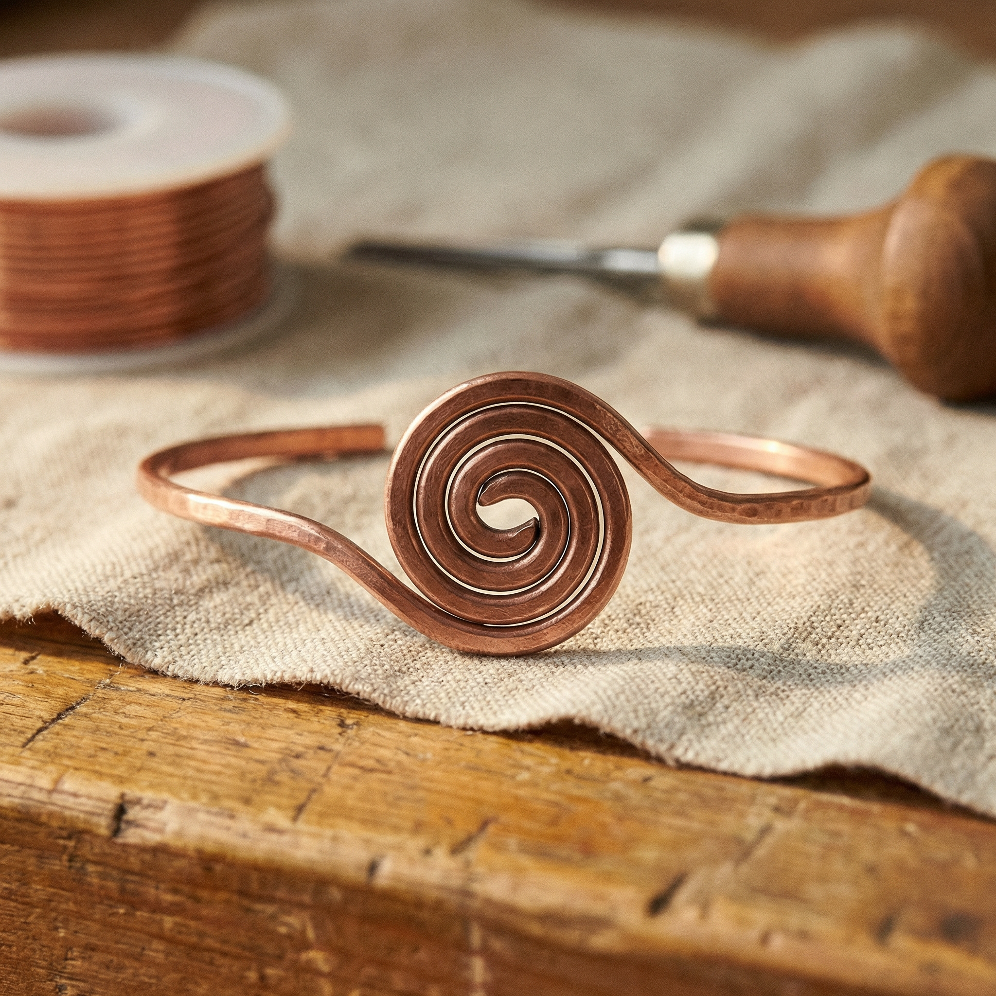 Bracciale a spirale in rame, immagine 2 - Emma e Gemma