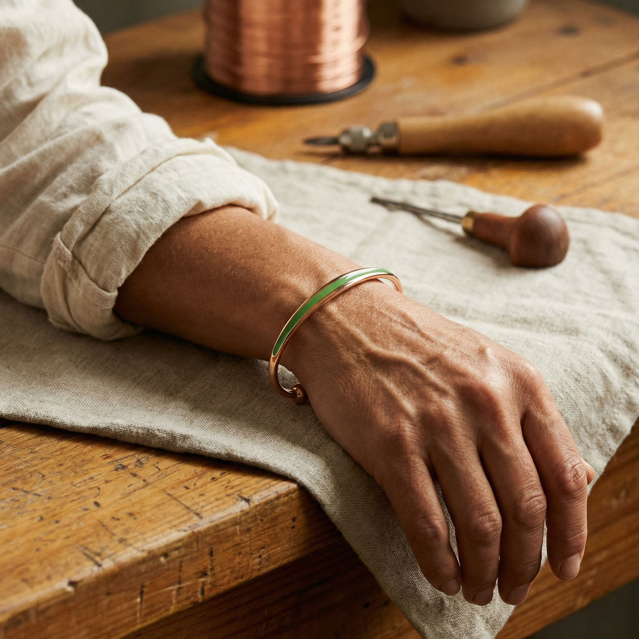 Bracciale in Rame e Giada, immagine 2 - Emma e Gemma