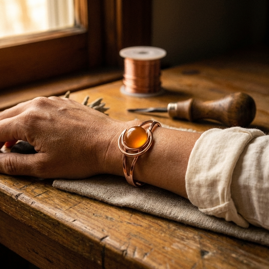 Bracciale in Rame Arancione a Sfera, immagine 2 - Emma e Gemma