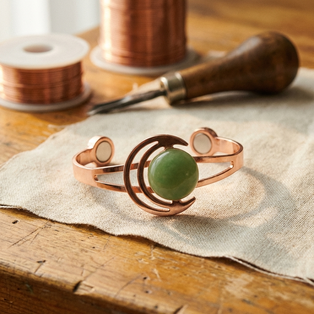 Bracciale in Rame Verde a Sfera - Emma e Gemma
