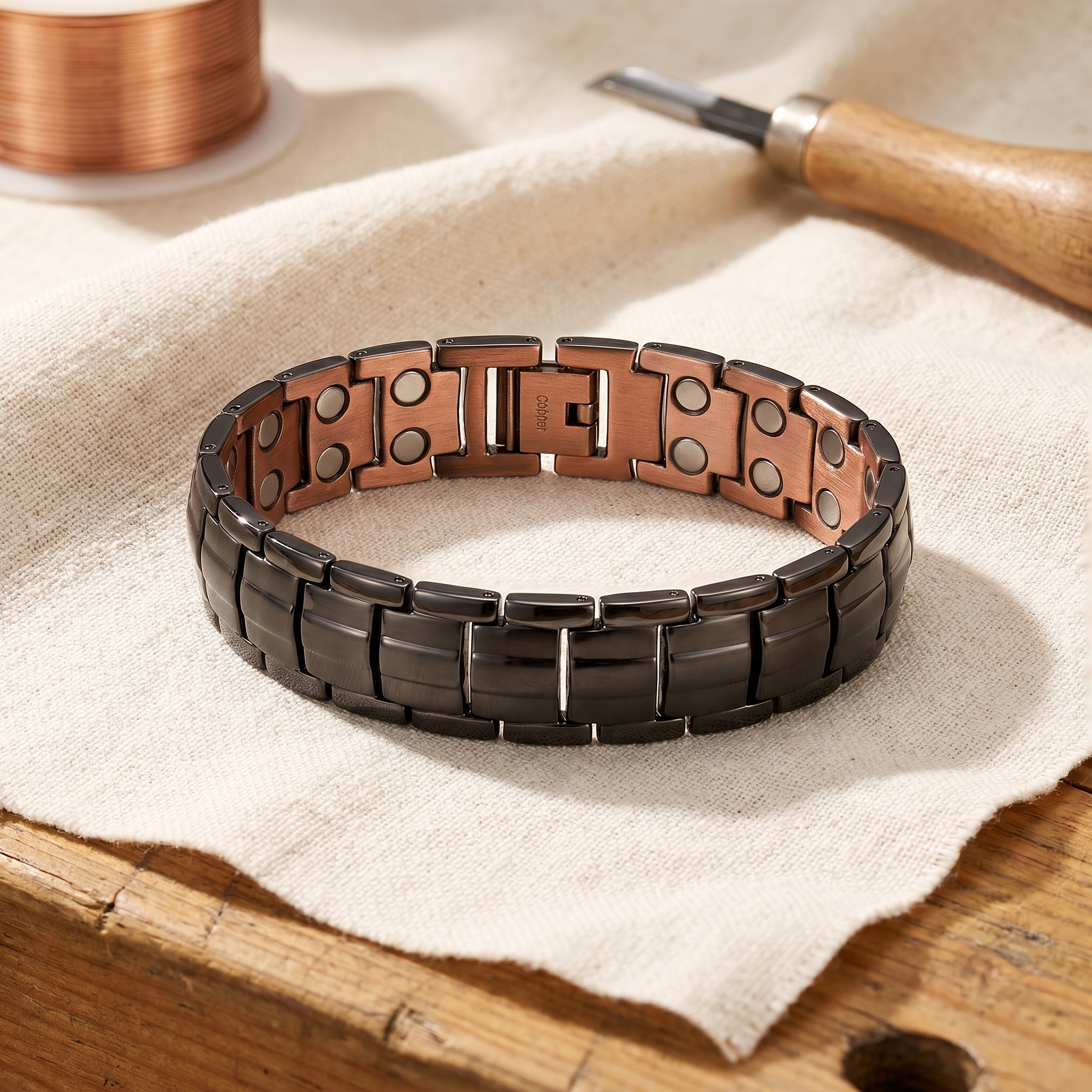 Bracciale in Rame per Uomo Ocra - Emma e Gemma
