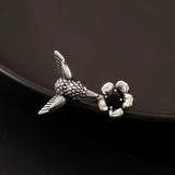 Anello Colibrì e Fiore – Anello Aperto Regolabile per Donne, immagine 4 - Emma e Gemma
