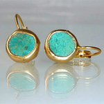 Orecchini d'Oro con Pietra Turchese - Emma e Gemma