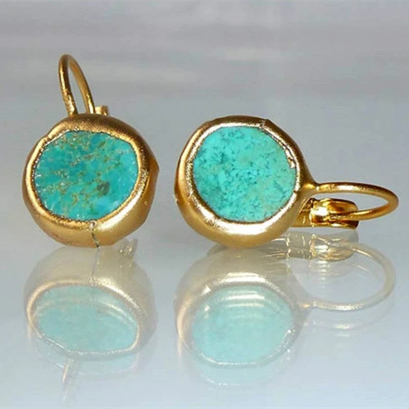 Orecchini d'Oro con Pietra Turchese - Emma e Gemma