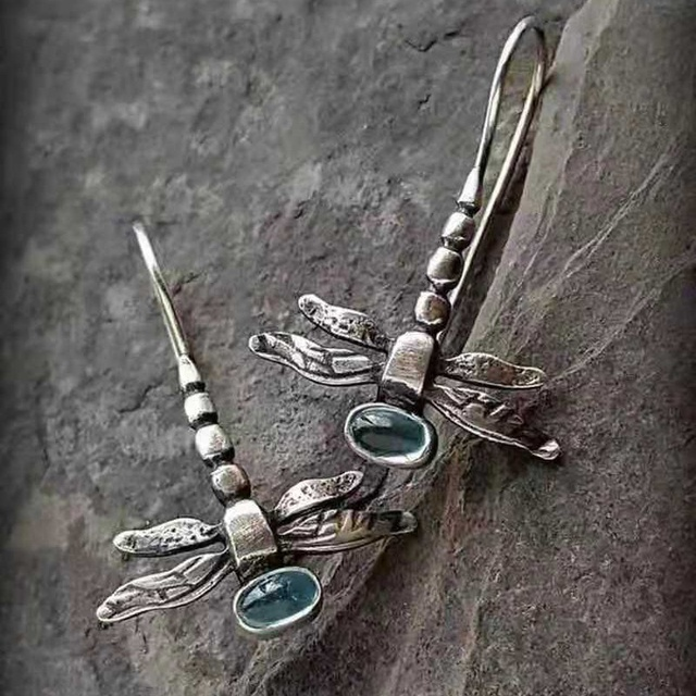 Orecchini in Argento Vintage a Forma di Libellula - Emma e Gemma