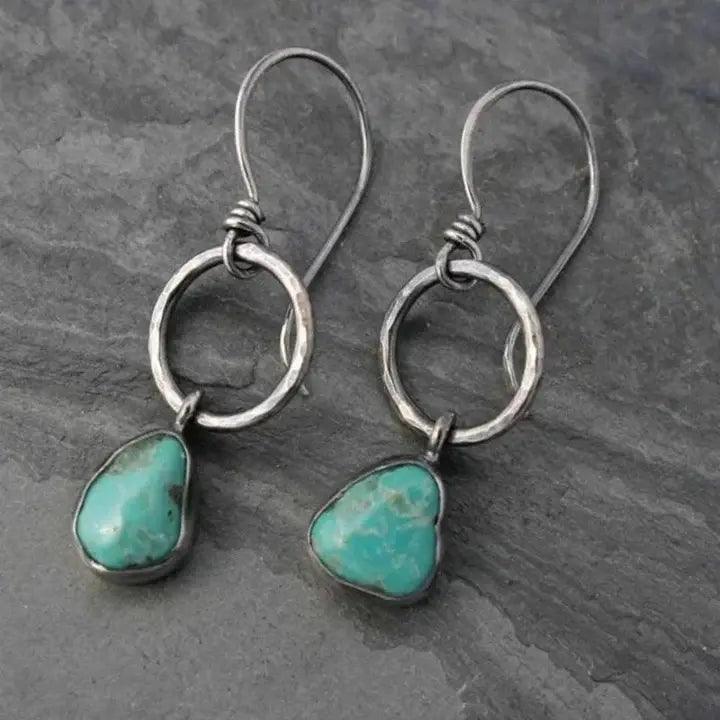 Orecchini in Pietra Turchese in Argento Vintage - Emma e Gemma
