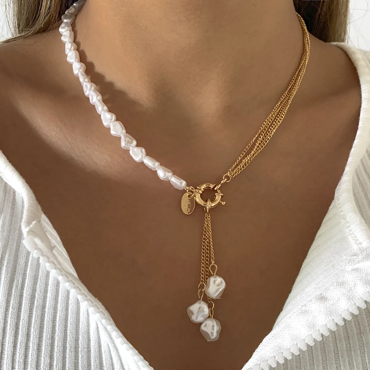 Collana Elegante con Pendente e Perla - Emma e Gemma