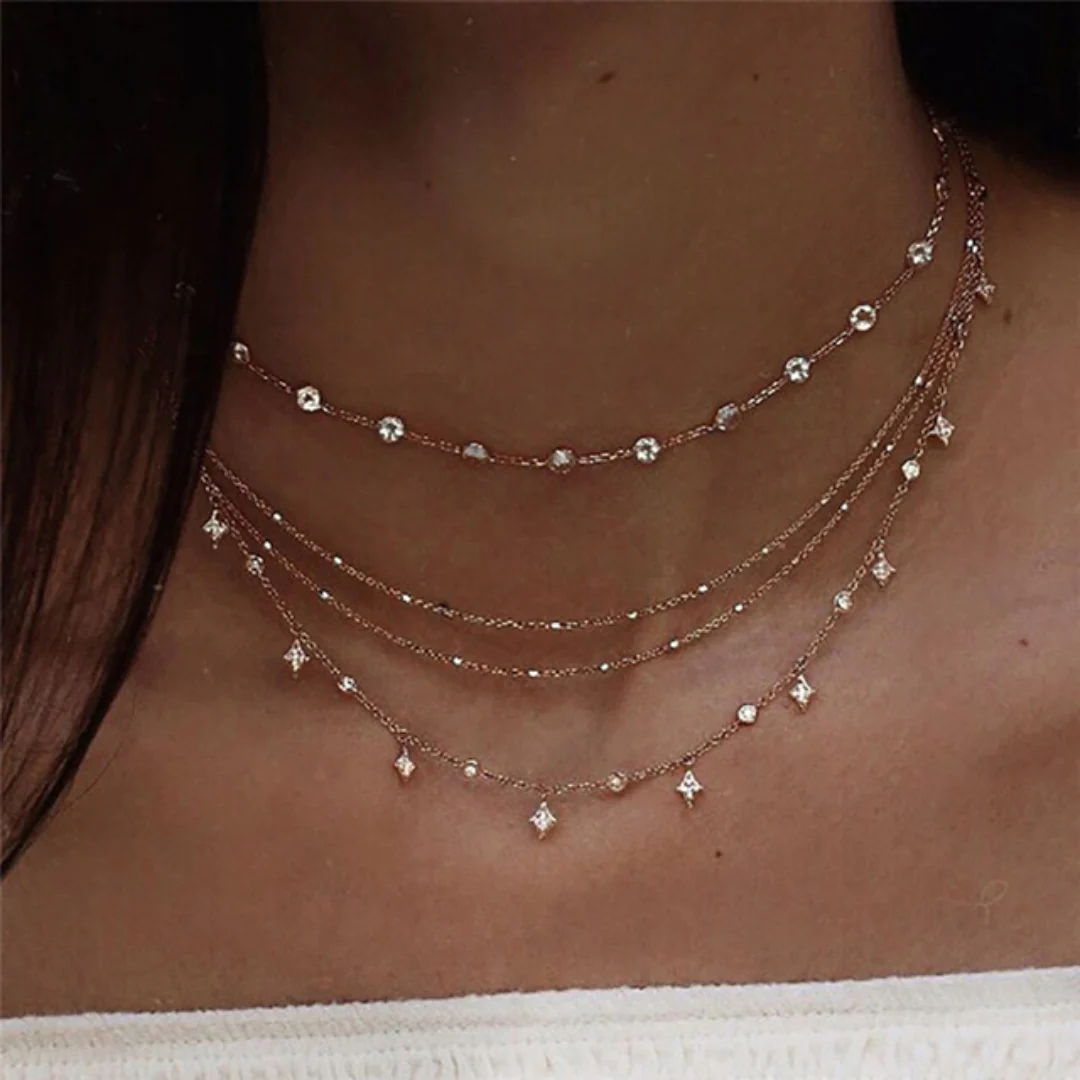 Collana di Cristallo Dorato - Emma e Gemma