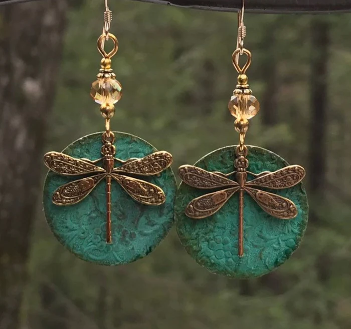 Orecchini d'Oro Vintage a Libellula - Emma e Gemma