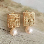 Orecchini Vintage con Fili Dorati e Perle - Emma e Gemma