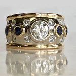 Anello Vintage Incastonato in Zirconia Dorata - Emma e Gemma